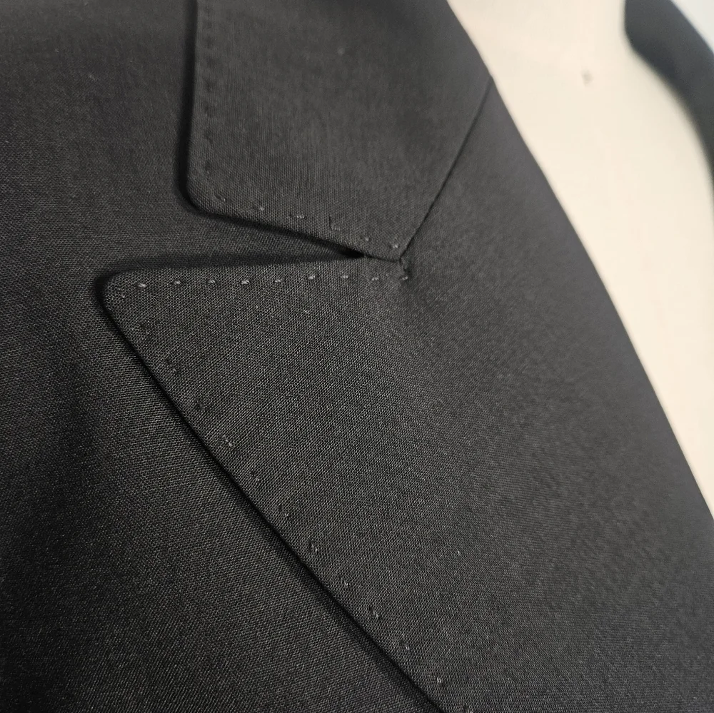 Lafayette 148 New York Virgin Wool Stretch Blazer Black Size 12